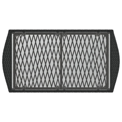 Set Divani da Giardino 4 pz con Cuscini Nero in Polyrattan | homemem39
