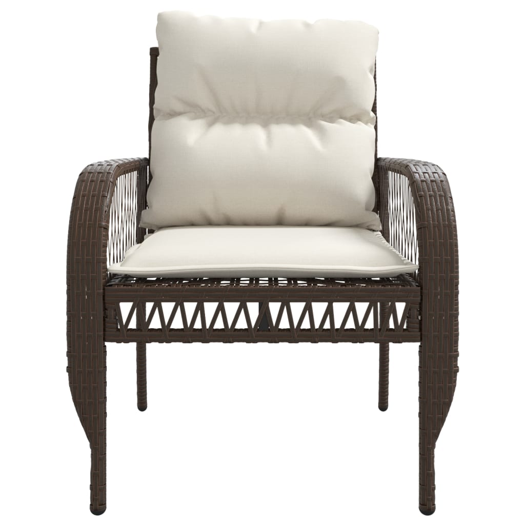 Set Divano da Giardino 4 pz con Cuscini Marrone in Polyrattan | homemem39