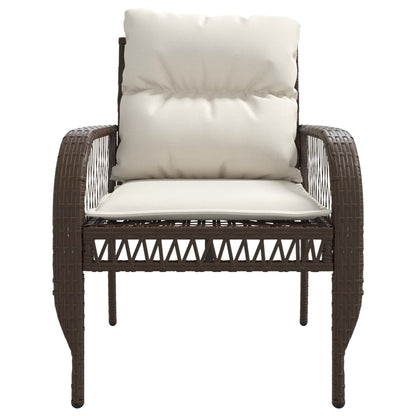 Set Divano da Giardino 4 pz con Cuscini Marrone in Polyrattan | homemem39