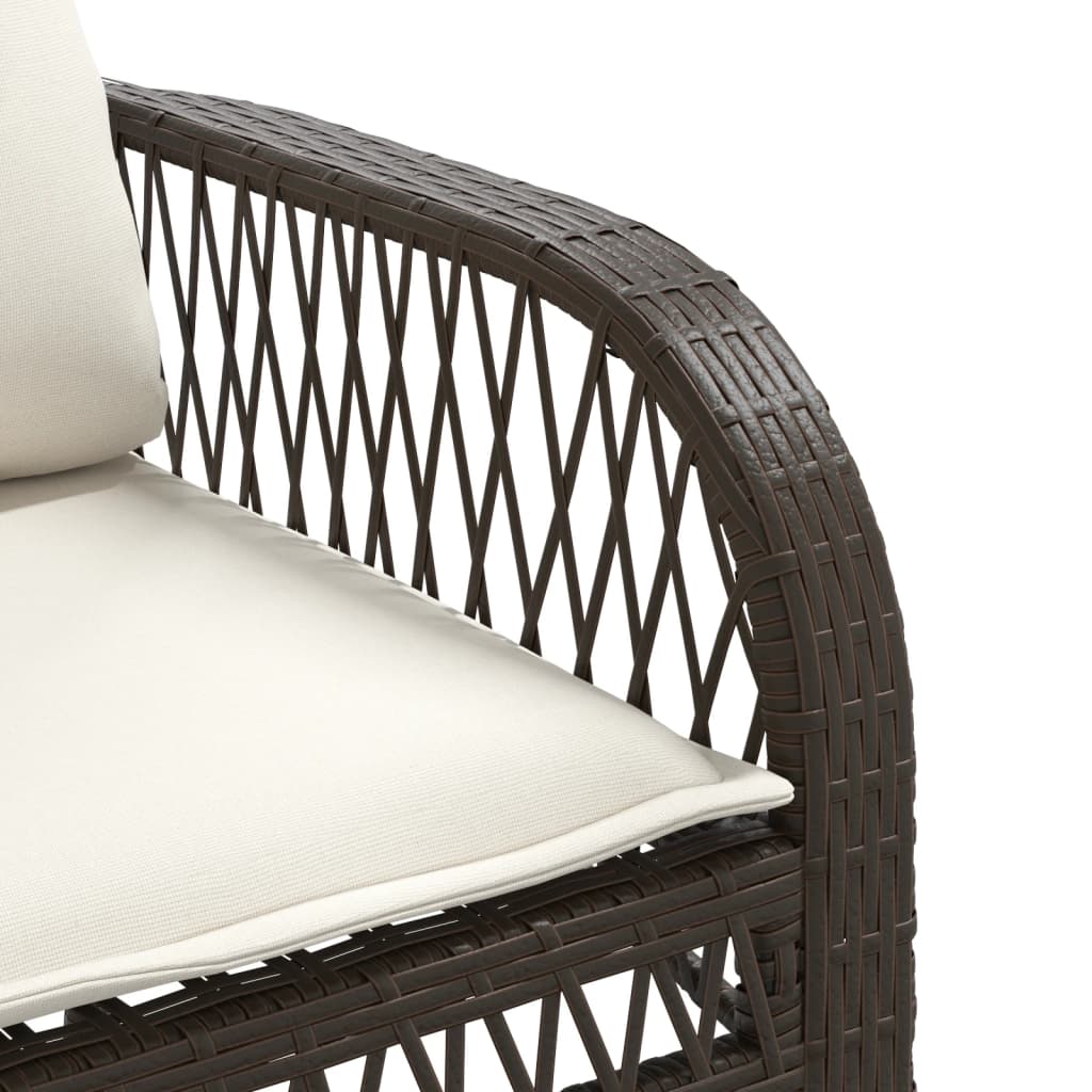 Set Divano da Giardino 4 pz con Cuscini Marrone in Polyrattan | homemem39