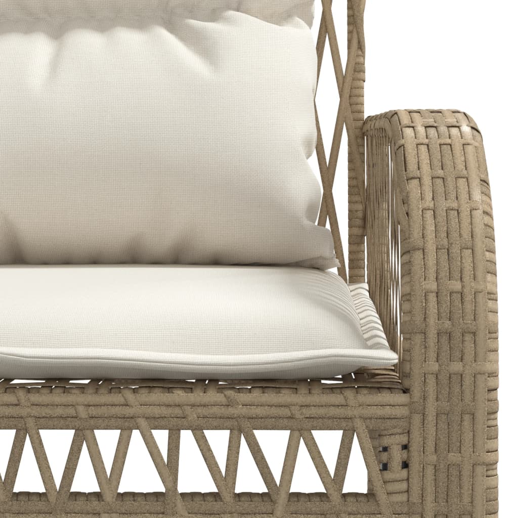 Set Divano da Giardino 4 pz con Cuscini Beige in Polyrattan - homemem39