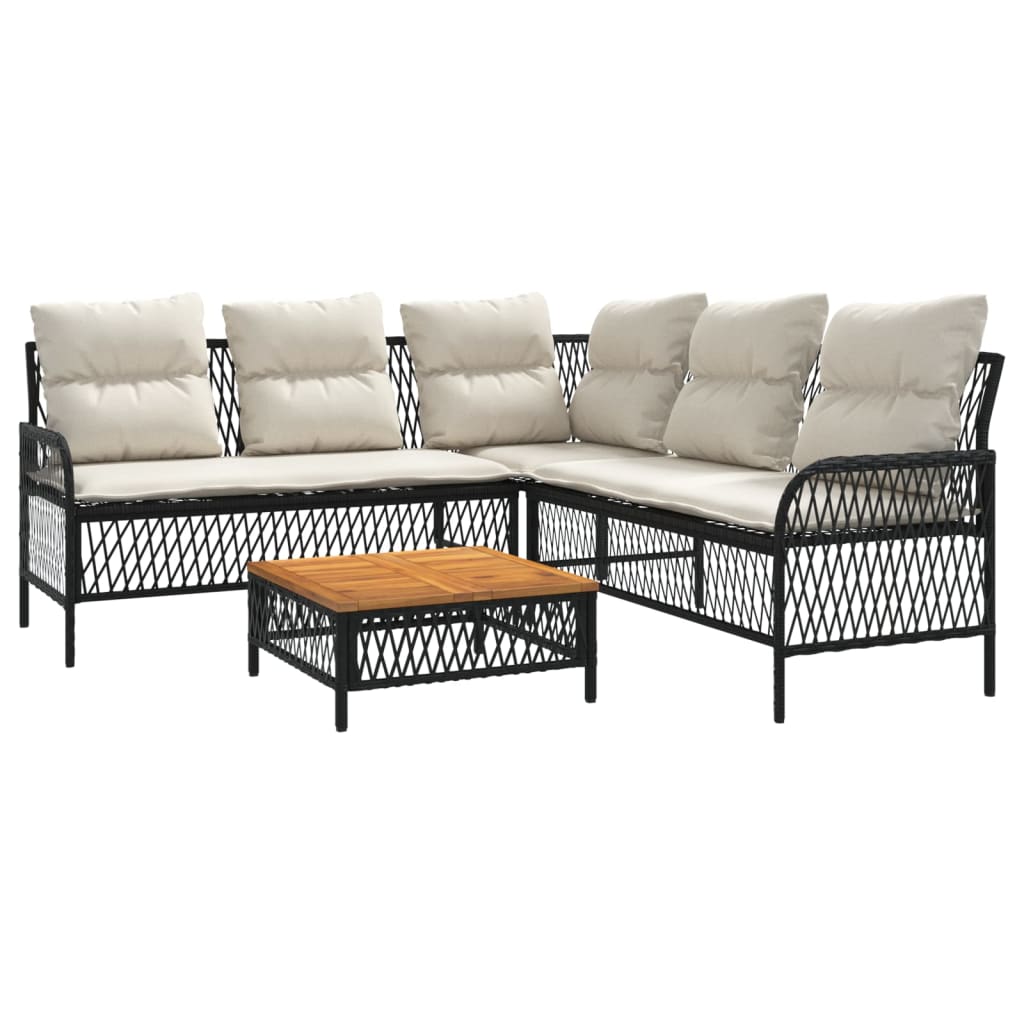 Set Divani da Giardino 2 pz con Cuscini in Polyrattan Nero - homemem39