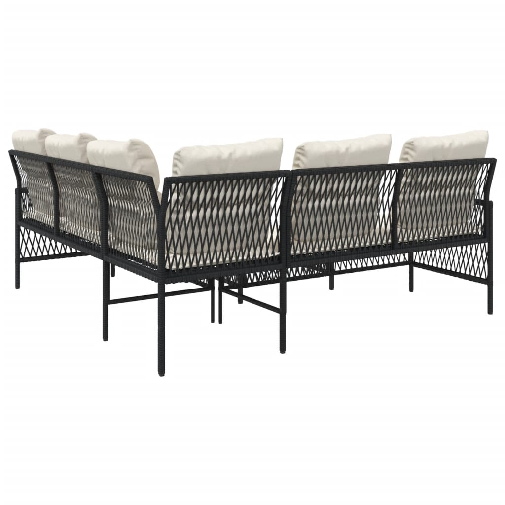 Set Divani da Giardino 2 pz con Cuscini in Polyrattan Nero - homemem39