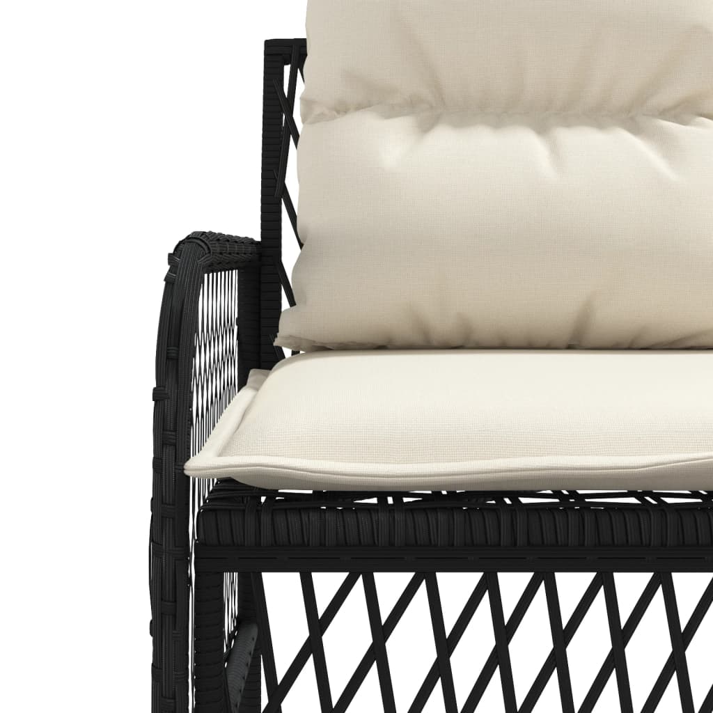 Set Divani da Giardino 2 pz con Cuscini in Polyrattan Nero - homemem39