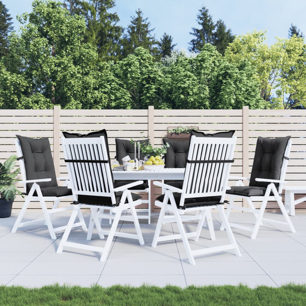 Cuscini Sedia Schiena Alta 6 Antracite Mélange 120x50x7 Tessuto | homemem39