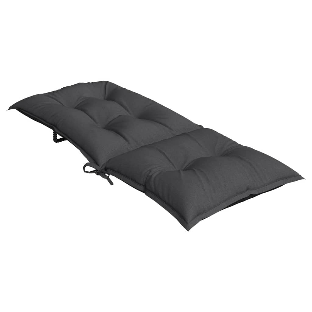 Cuscini Sedia Schiena Alta 6 Antracite Mélange 120x50x7 Tessuto | homemem39