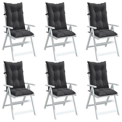 Cuscini Sedia Schiena Alta 6 Antracite Mélange 120x50x7 Tessuto | homemem39