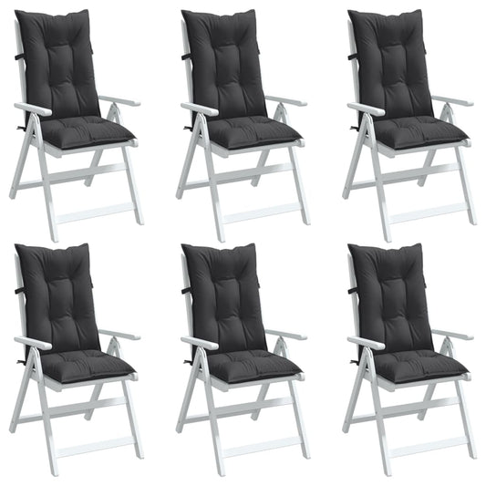 Cuscini Sedia Schiena Alta 6 Antracite Mélange 120x50x7 Tessuto | homemem39