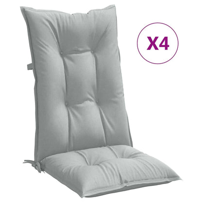 Cuscini Sedia Schiena Alta 4 Grigio Mélange 120x50x7 Tessuto | homemem39
