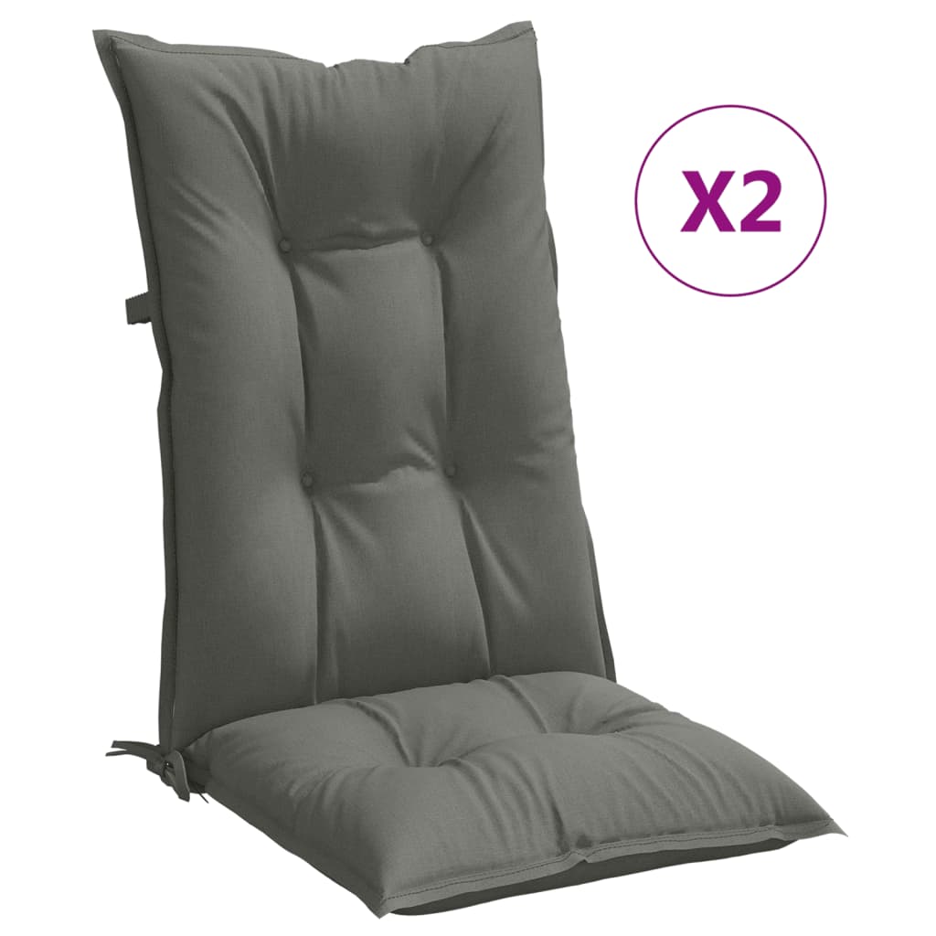 Cuscini Sedia Schiena Alta 2 Grigio Mélange 120x50x7 Tessuto | homemem39