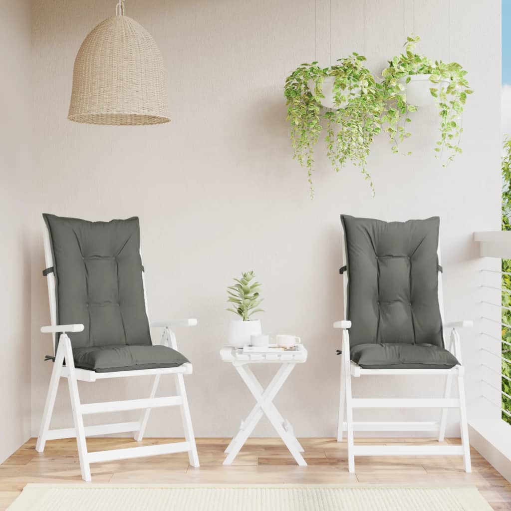 Cuscini Sedia Schiena Alta 2 Grigio Mélange 120x50x7 Tessuto | homemem39