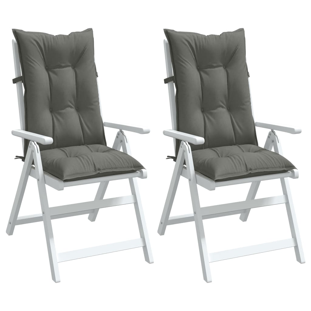 Cuscini Sedia Schiena Alta 2 Grigio Mélange 120x50x7 Tessuto | homemem39