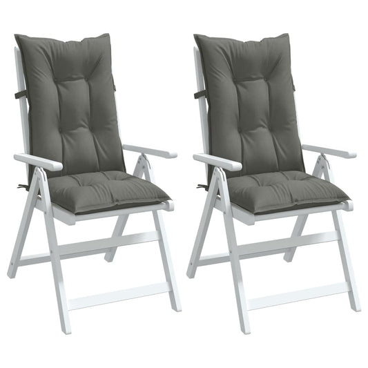 Cuscini Sedia Schiena Alta 2 Grigio Mélange 120x50x7 Tessuto | homemem39