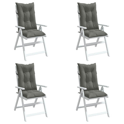 Cuscini Sedia Schiena Alta 4 Grigio Mélange 120x50x7 Tessuto
