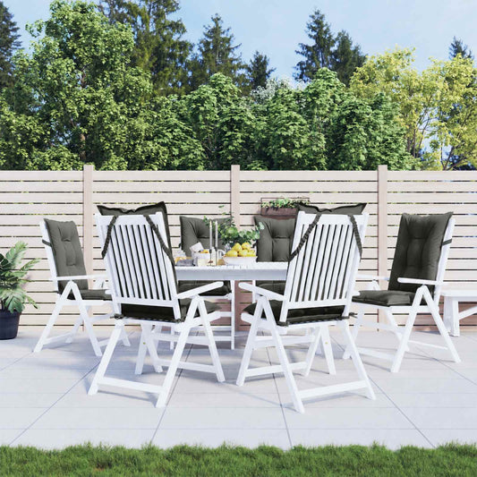 Cuscini Sedia Schiena Alta 6 Grigio Mélange 120x50x7 Tessuto