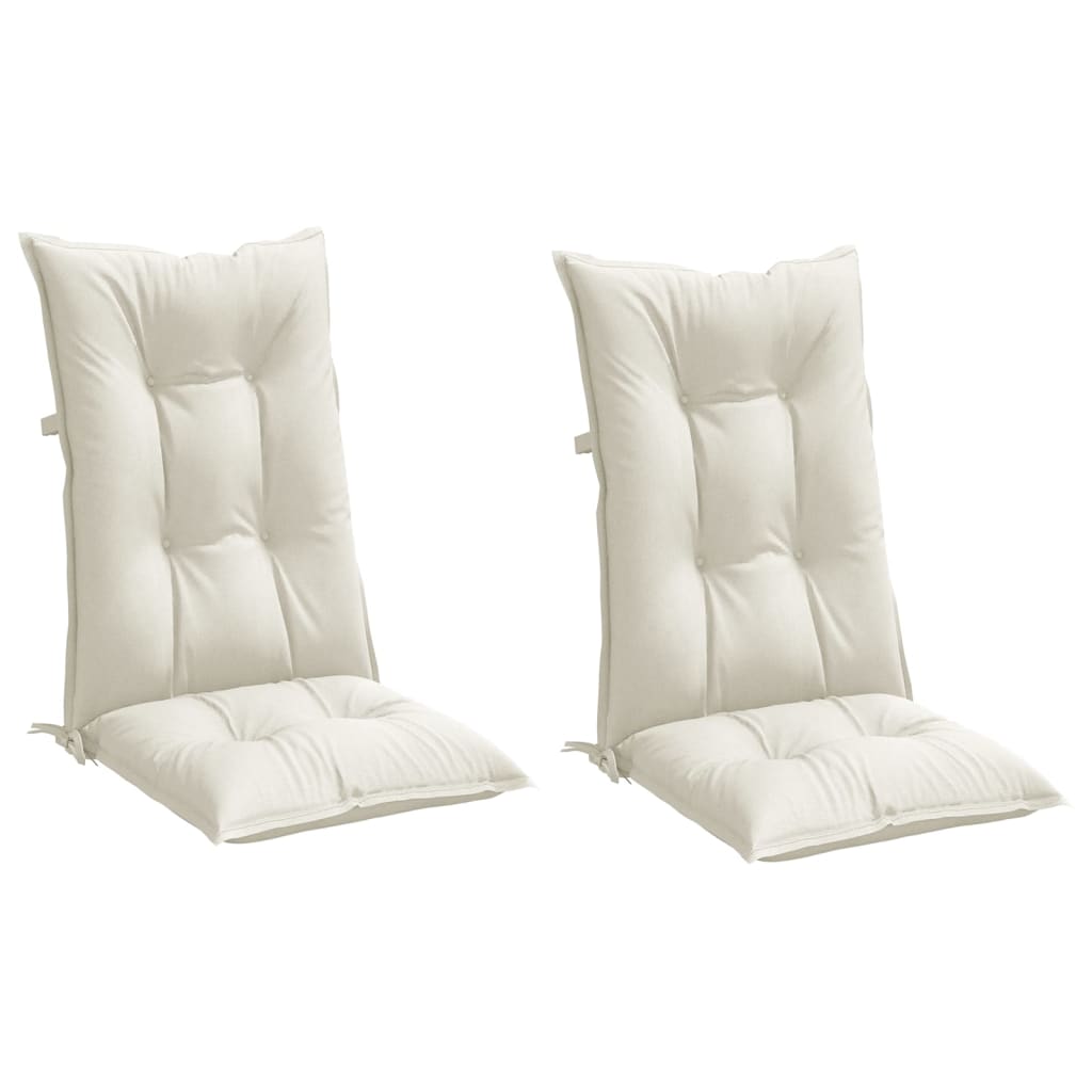 Cuscini Sedia Schiena Alta 2 Crema Mélange 120x50x7 Tessuto | homemem39
