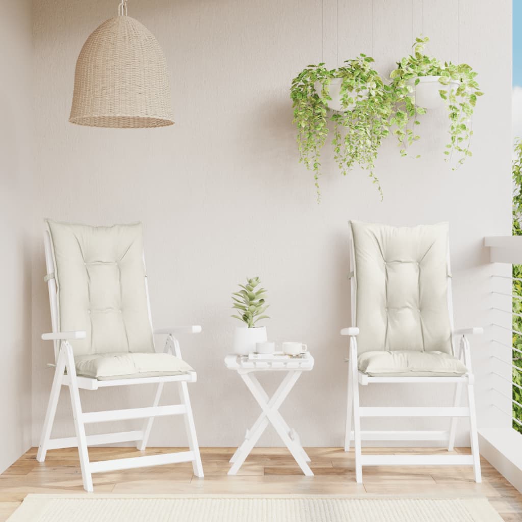 Cuscini Sedia Schiena Alta 2 Crema Mélange 120x50x7 Tessuto | homemem39