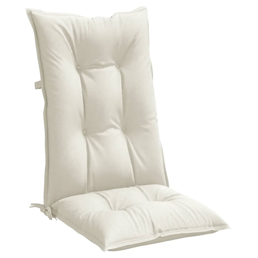 Cuscini Sedia Schiena Alta 2 Crema Mélange 120x50x7 Tessuto | homemem39