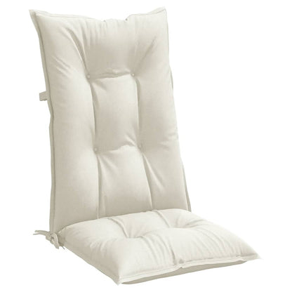 Cuscini Sedia Schiena Alta 2 Crema Mélange 120x50x7 Tessuto | homemem39