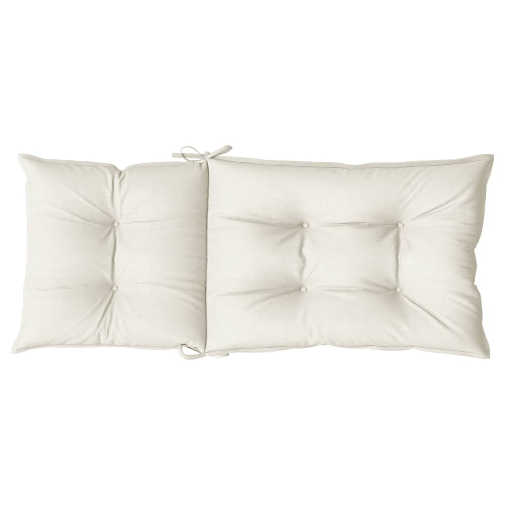Cuscini Sedia Schiena Alta 2 Crema Mélange 120x50x7 Tessuto | homemem39