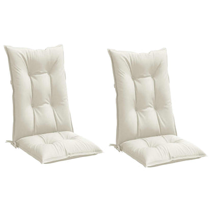 Cuscini Sedia Schiena Alta 2 Crema Mélange 120x50x7 Tessuto