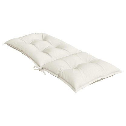 Cuscini Sedia Schiena Alta 2 Crema Mélange 120x50x7 Tessuto