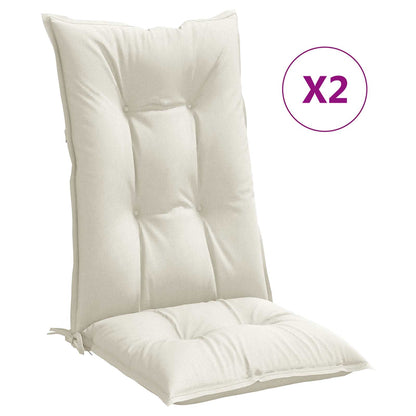 Cuscini Sedia Schiena Alta 2 Crema Mélange 120x50x7 Tessuto