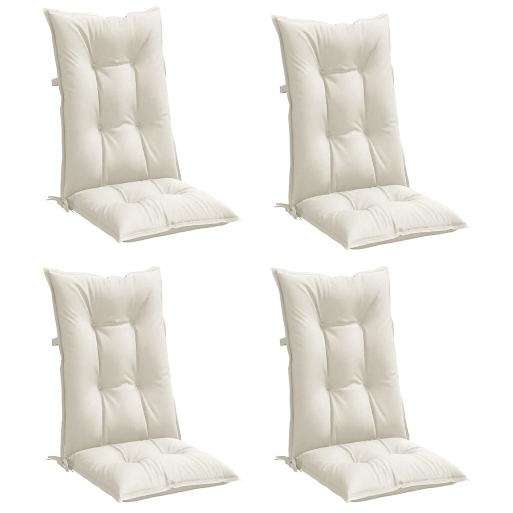 Cuscini Sedia Schiena Alta 4 Crema Mélange 120x50x7 Tessuto | homemem39