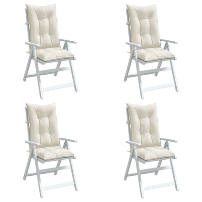 Cuscini Sedia Schiena Alta 4 Crema Mélange 120x50x7 Tessuto | homemem39