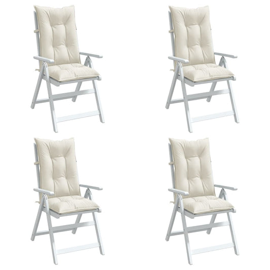 Cuscini Sedia Schiena Alta 4 Crema Mélange 120x50x7 Tessuto | homemem39