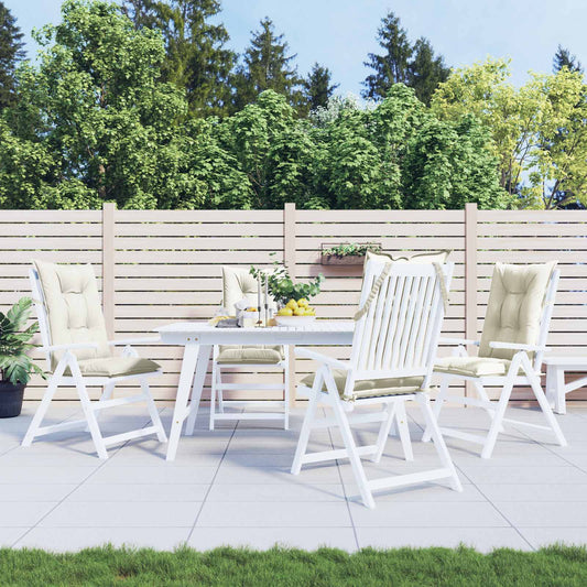 Cuscini Sedia Schiena Alta 4 Crema Mélange 120x50x7 Tessuto