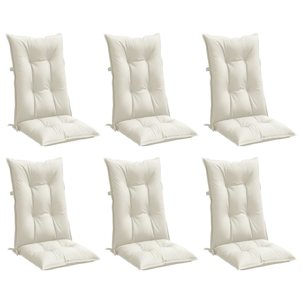 Cuscini Sedia Schiena Alta 6 Crema Mélange 120x50x7 Tessuto | homemem39