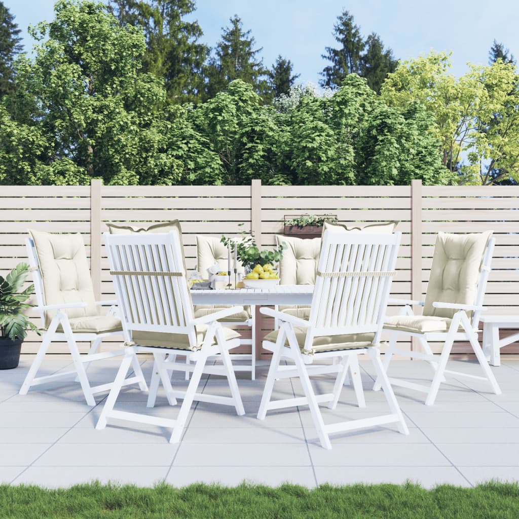 Cuscini Sedia Schiena Alta 6 Crema Mélange 120x50x7 Tessuto | homemem39