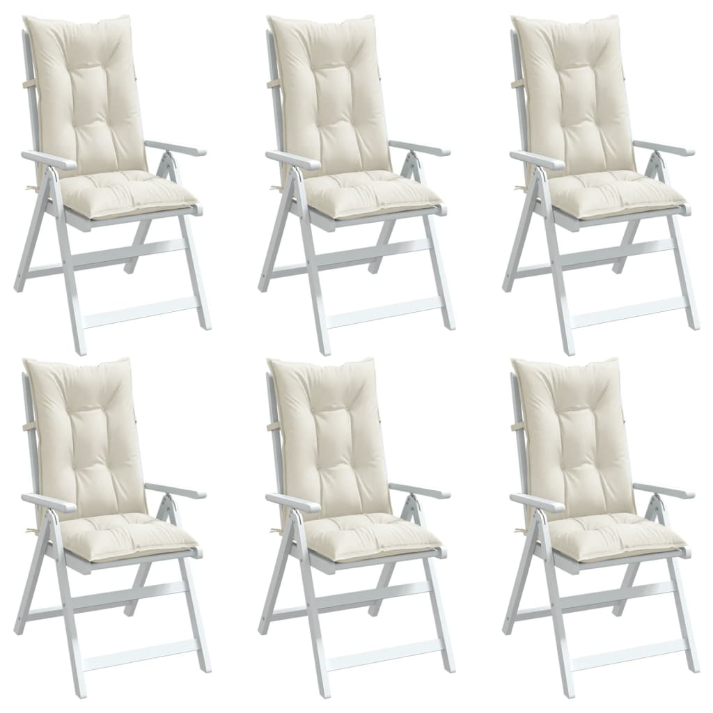 Cuscini Sedia Schiena Alta 6 Crema Mélange 120x50x7 Tessuto | homemem39