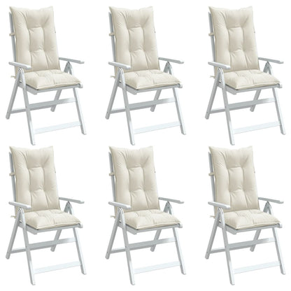Cuscini Sedia Schiena Alta 6 Crema Mélange 120x50x7 Tessuto | homemem39