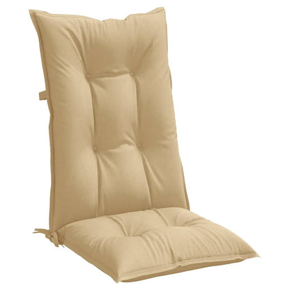 Cuscini Sedia Schiena Alta 2 Beige Mélange 120x50x7 Tessuto | homemem39