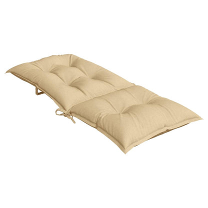 Cuscini Sedia Schiena Alta 4 Beige Mélange 120x50x7 Tessuto | homemem39