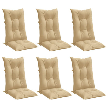 Cuscini Sedia Schiena Alta 6 Beige Mélange 120x50x7 Tessuto | homemem39