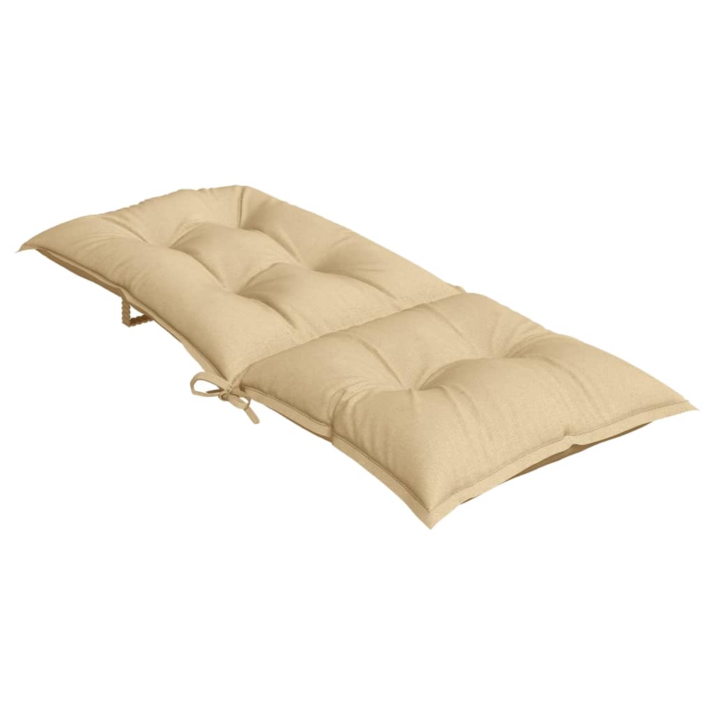 Cuscini Sedia Schiena Alta 6 Beige Mélange 120x50x7 Tessuto | homemem39