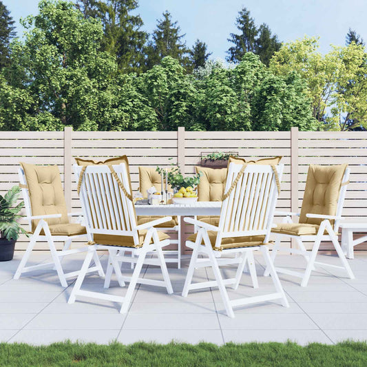 Cuscini Sedia Schiena Alta 6 Beige Mélange 120x50x7 Tessuto | homemem39