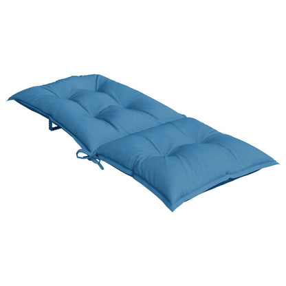 Cuscini Sedia Schiena Alta 2 Blu Mélange 120x50x7 Tessuto | homemem39