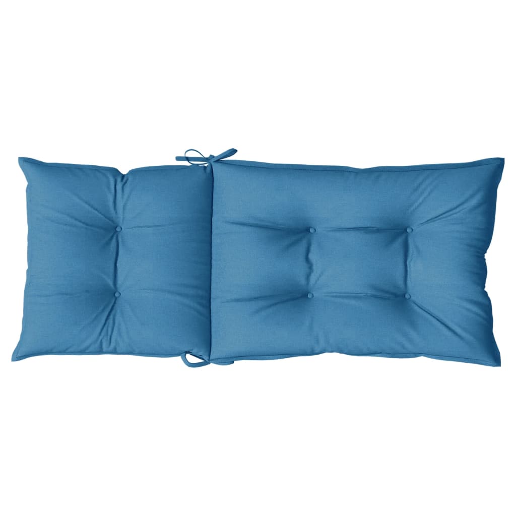 Cuscini Sedia Schiena Alta 2 Blu Mélange 120x50x7 Tessuto | homemem39