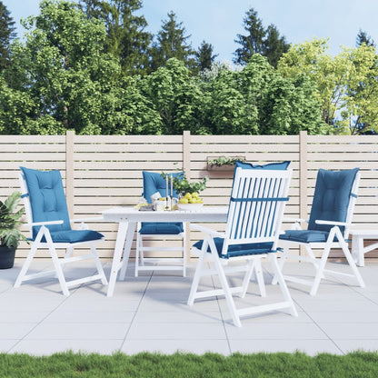 Cuscini Sedia Schiena Alta 4 Blu Mélange 120x50x7 Tessuto | homemem39