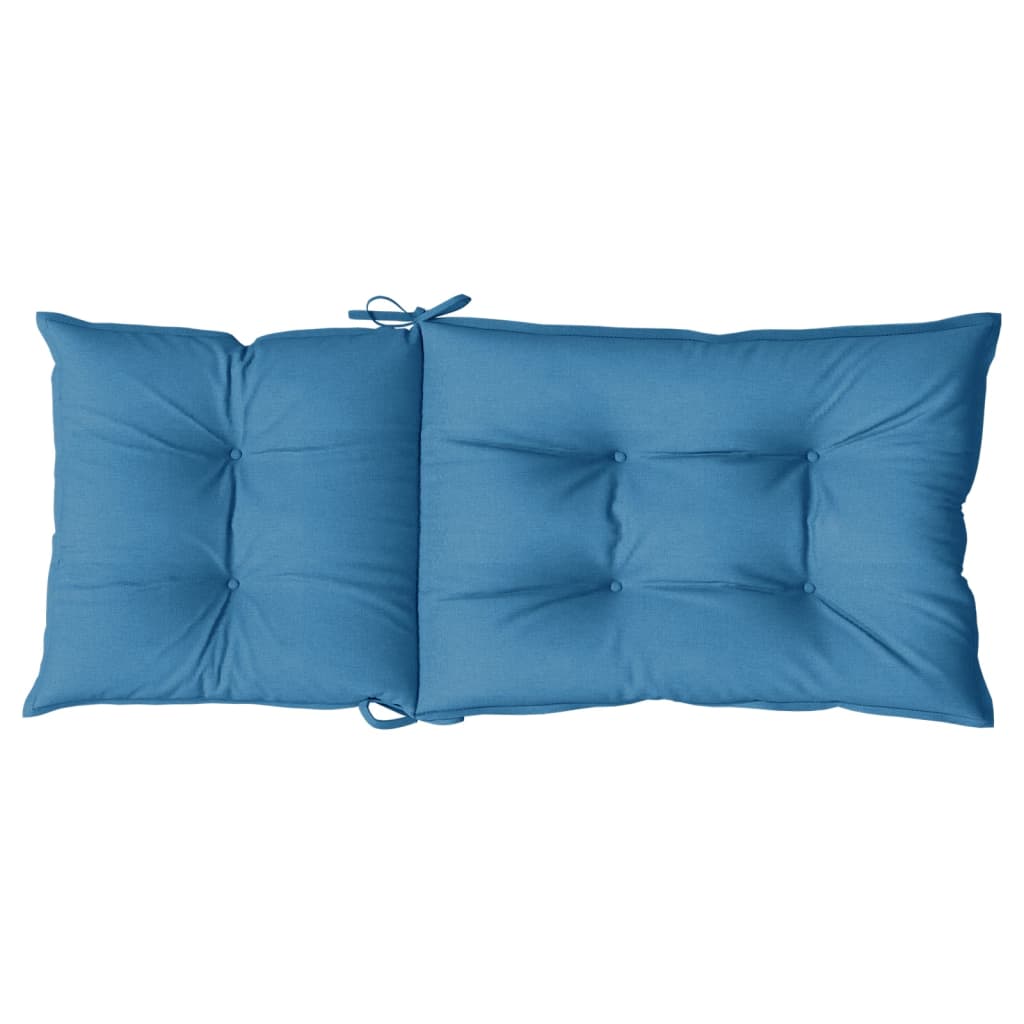 Cuscini Sedia Schiena Alta 4 Blu Mélange 120x50x7 Tessuto | homemem39