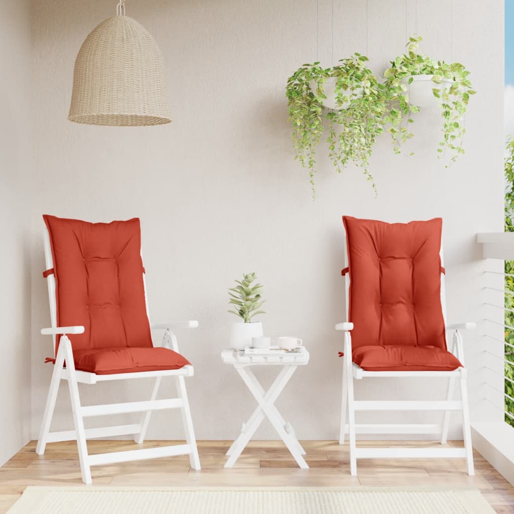 Cuscini Sedia Schiena Alta 2 Rosso Mélange 120x50x7 Tessuto | homemem39