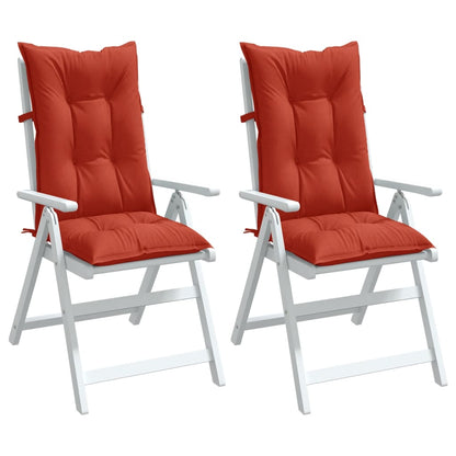 Cuscini Sedia Schiena Alta 2 Rosso Mélange 120x50x7 Tessuto | homemem39