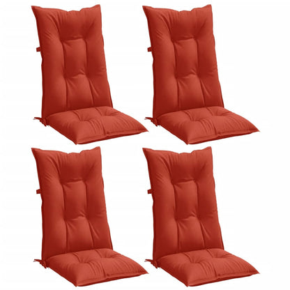 Cuscini Sedia Schiena Alta 4 Rosso Mélange 120x50x7 Tessuto | homemem39