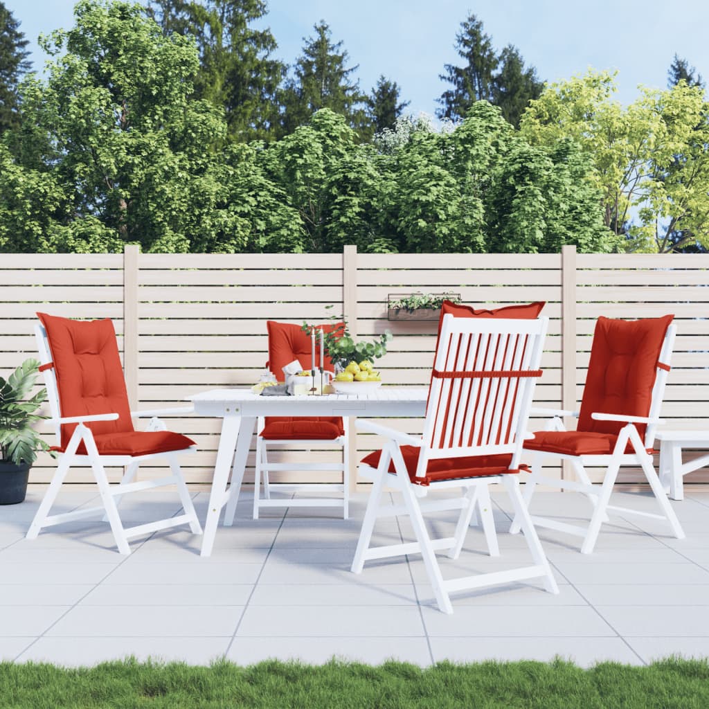 Cuscini Sedia Schiena Alta 4 Rosso Mélange 120x50x7 Tessuto | homemem39