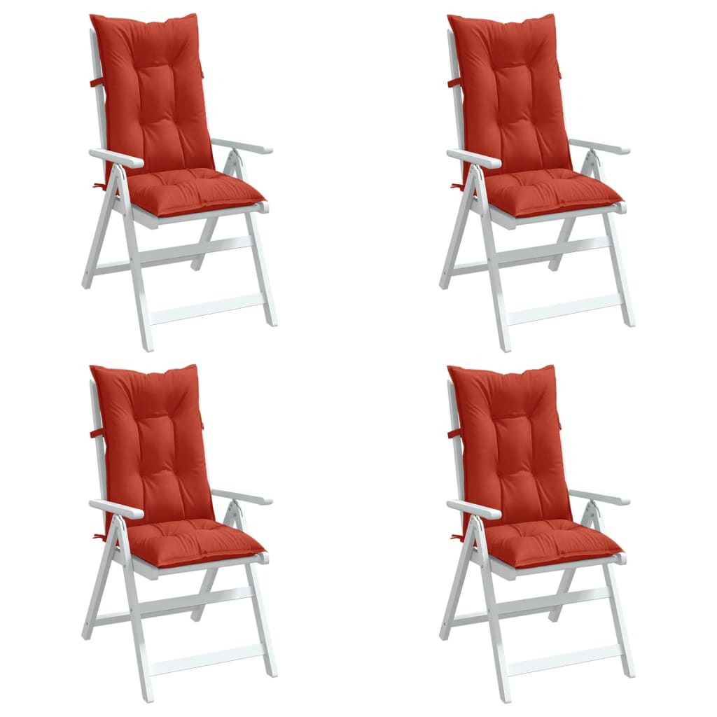 Cuscini Sedia Schiena Alta 4 Rosso Mélange 120x50x7 Tessuto | homemem39