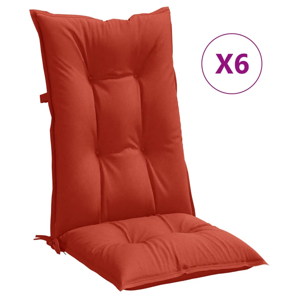 Cuscini Sedia Schiena Alta 6 Rosso Mélange 120x50x7 Tessuto | homemem39